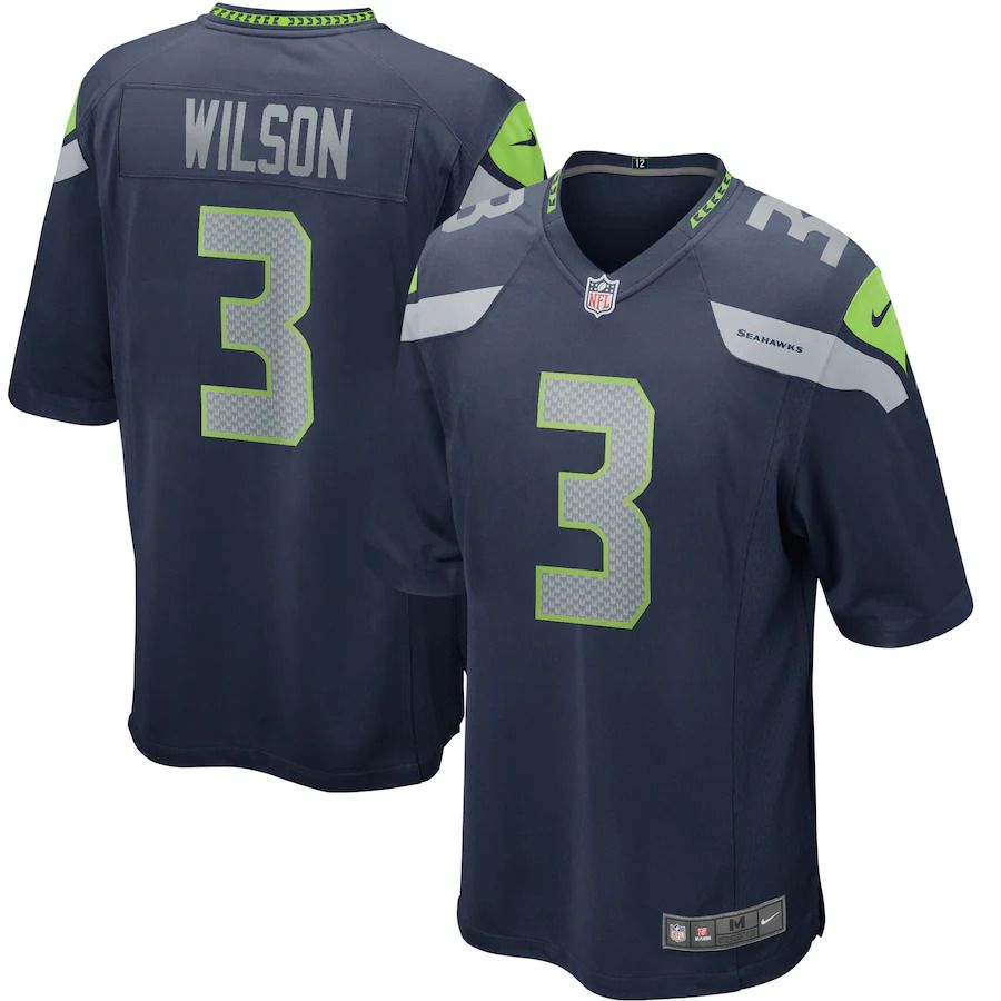 Men Seattle Seahawks #3 Russell Wilson Nike Navy Game Player NFL Jersey->seattle seahawks->NFL Jersey